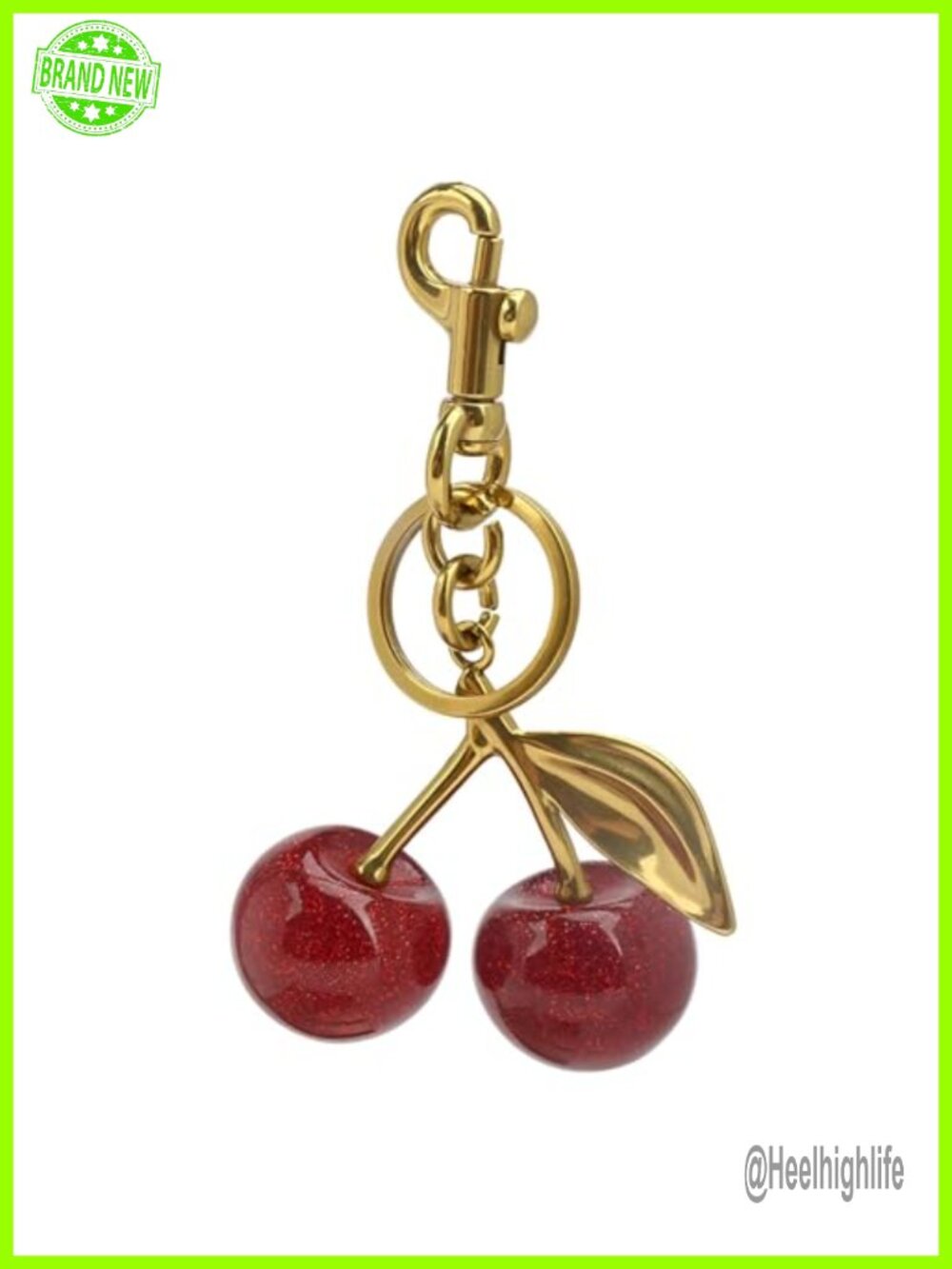 Cherry Keychain Bag Charm - Resin & Zinc Alloy Purse Charm for Handbags